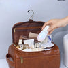 Hanging Leather Toiletry Bag with Durable Water-Resistant Design