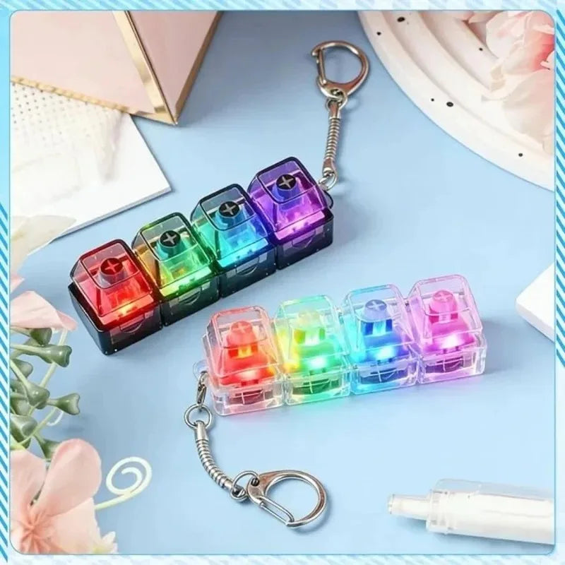 LED Keyboard Fidget Keychain