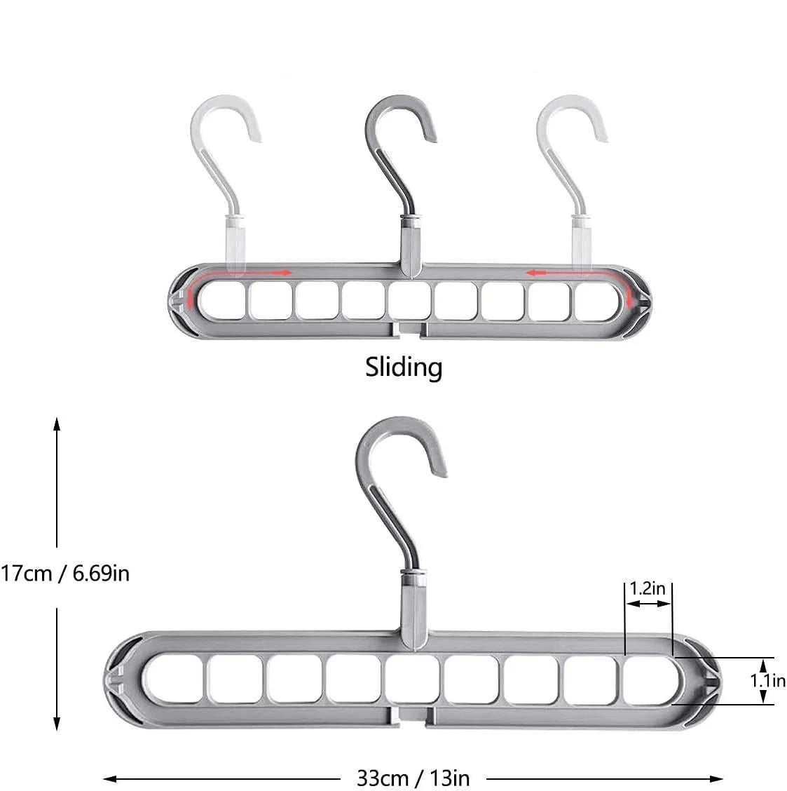 Rotating 9-Hole Folding Clothes Hanger Organizer for Space-Saving Wardrobes