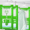 Green hanging bags with white absorbent material for moisture control in closets and cabinets