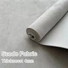Roll of gray suede fabric with a foam backing, showing the thickness of 4mm.