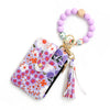 Floral Print PU Leather Wristlet Wallet with Card Holder