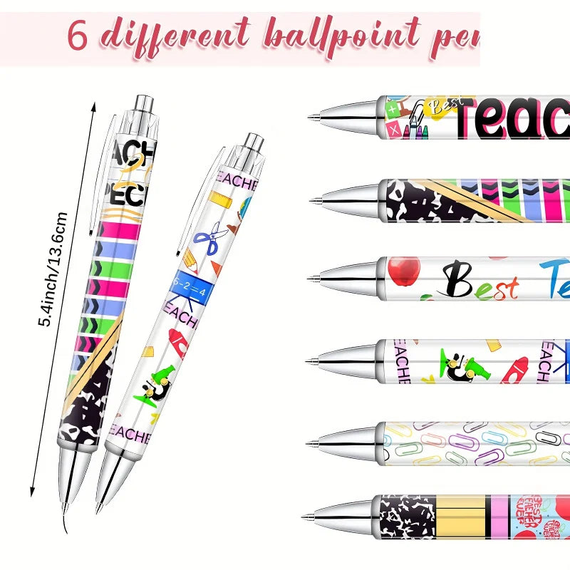Teacher's Appreciation Ballpoint Pens (Set of 6, 12, or 18)