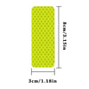 A yellow reflective car safety strip measuring 8cm by 3.15in, with a width of 3cm or 1.18in.