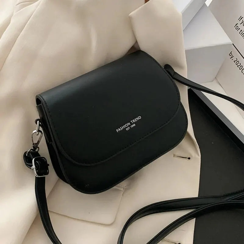 Solid Color Saddle Crossbody Bag