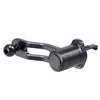Black universal gravity car phone holder with hook clip and adjustable clamp.