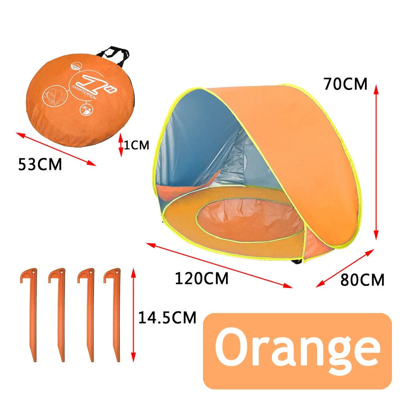 Pop-Up Beach Tent with Built-In Splash Pool for Kids