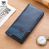 Men's Genuine Leather RFID Blocking Long Wallet with Card Holder