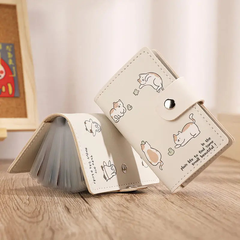 Cartoon Cat Card Holder Wallet with Anti-Theft RF Blocking