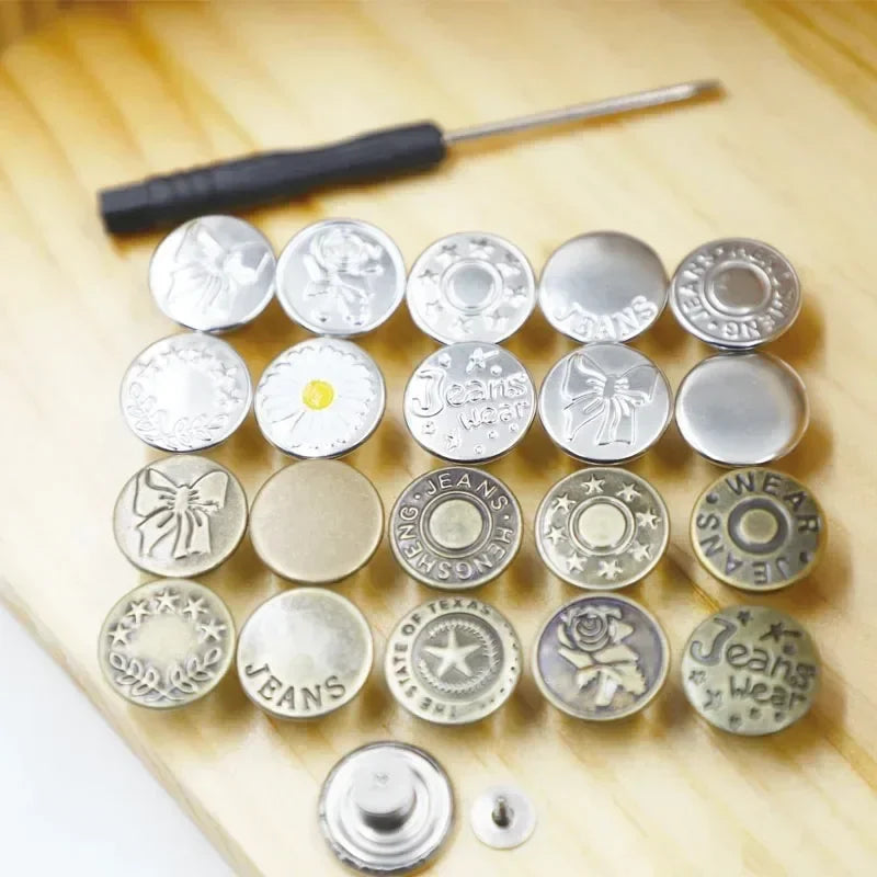 Jeans Button Repair Kit with Tool (17mm)