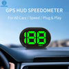 A green GPS speedometer display mounted on a car dashboard, showing 188 KM/H.