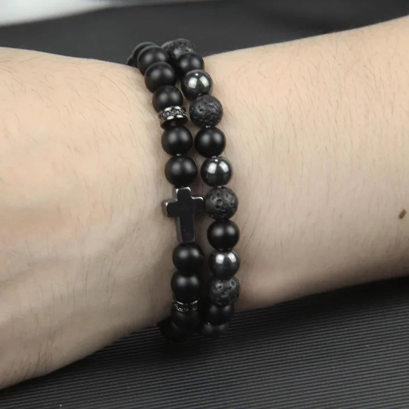 Triple Protection Men's Gemstone Bracelet