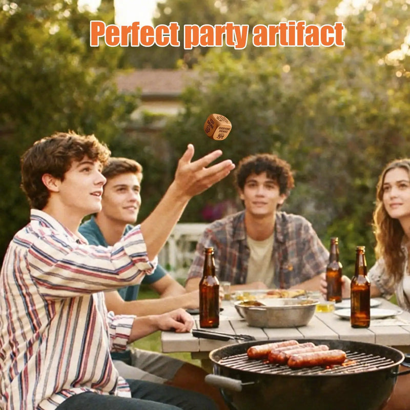 Wooden Dice Drinking Game for Adults