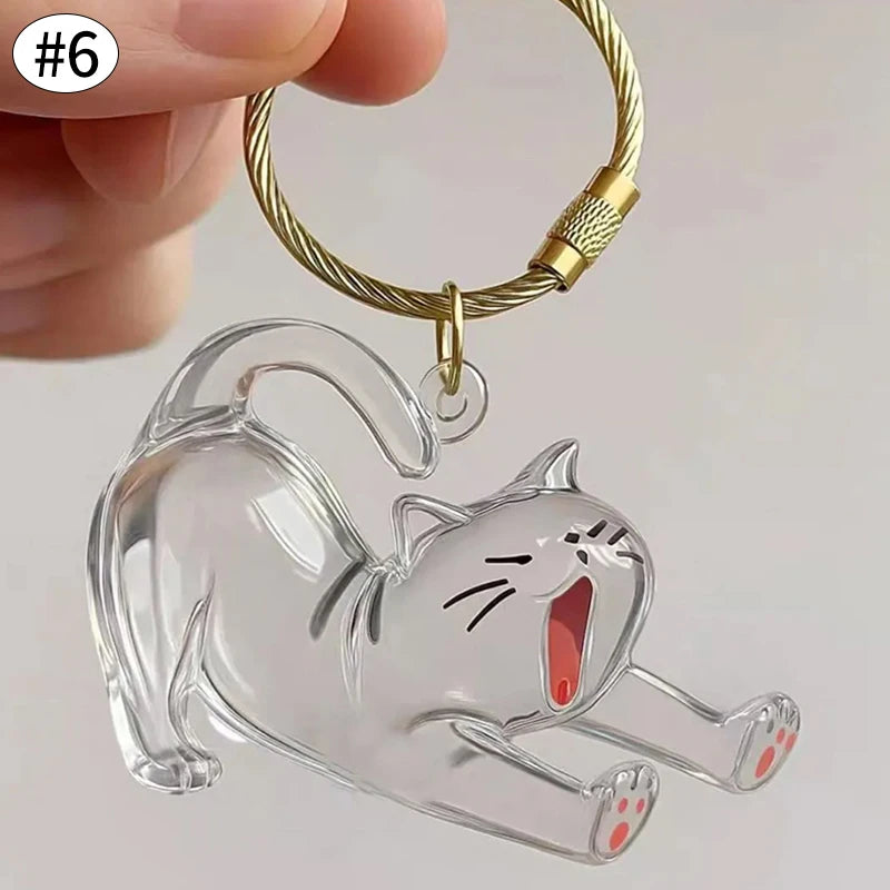 Pet Fur Memory Keychain with Cat-Shaped Capsule