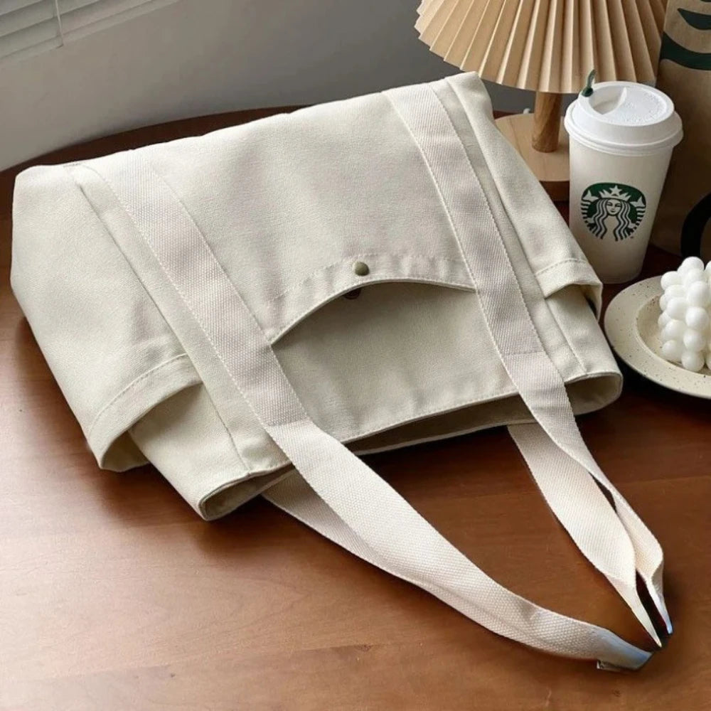 Large Capacity Canvas Tote Bag for Work, School & Shopping