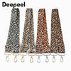 A set of leopard print wide adjustable crossbody bag straps.