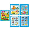 A set of six reusable magic water drawing books featuring various vehicles and scenes for children.