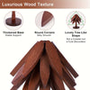 A pile of dark brown wooden tree-shaped coasters and folding placemats