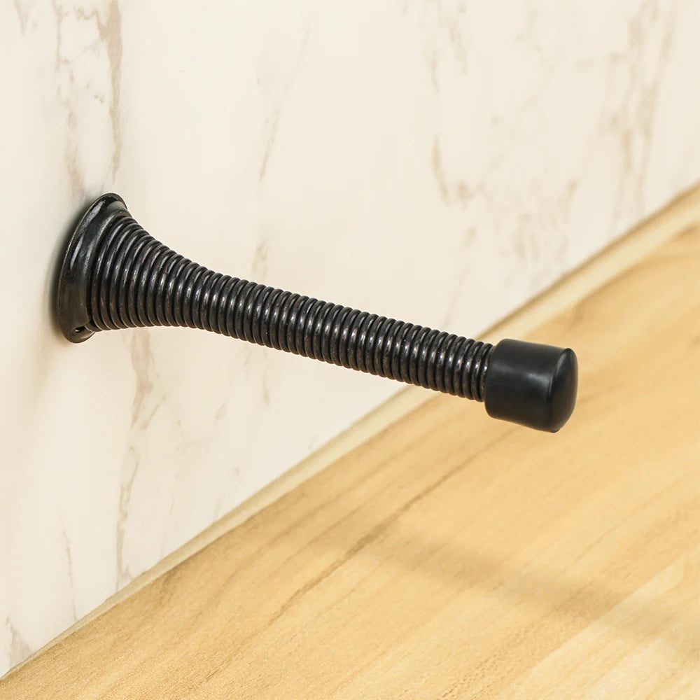 Iron Spring Door Stopper with Wall Protector