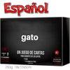 Box of a card game titled Gato Un Juego de Cartas for cat lovers and the magicians of cats