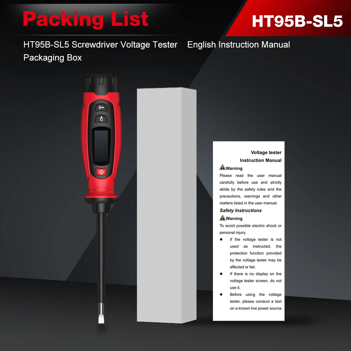 Digital AC Voltage Tester Screwdriver with LCD Display