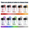 A variety of edible glitter colors including red, pink, rose gold, orange, gold, purple, blue, green, silver grey, and silver