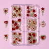 3D Red Heart Nail Art Charms with Gold Base (30-Piece Set)