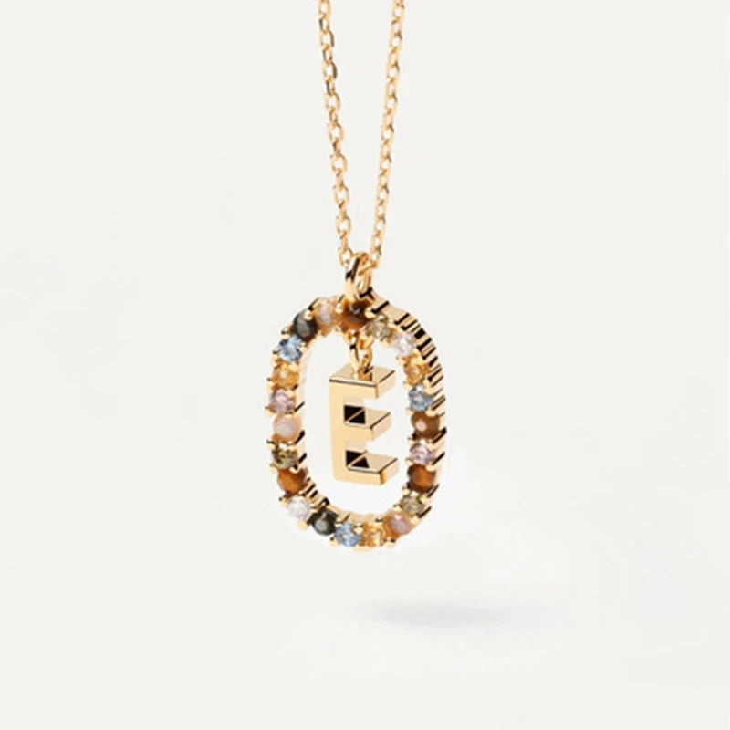 925 Sterling Silver Initial Letter Pendant Necklace