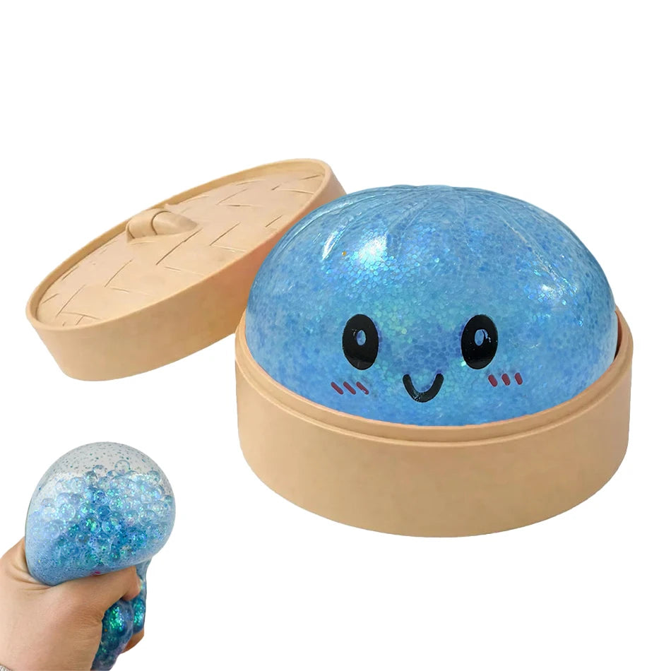 Gold Glitter Dumpling Squishy Stress Relief Toy
