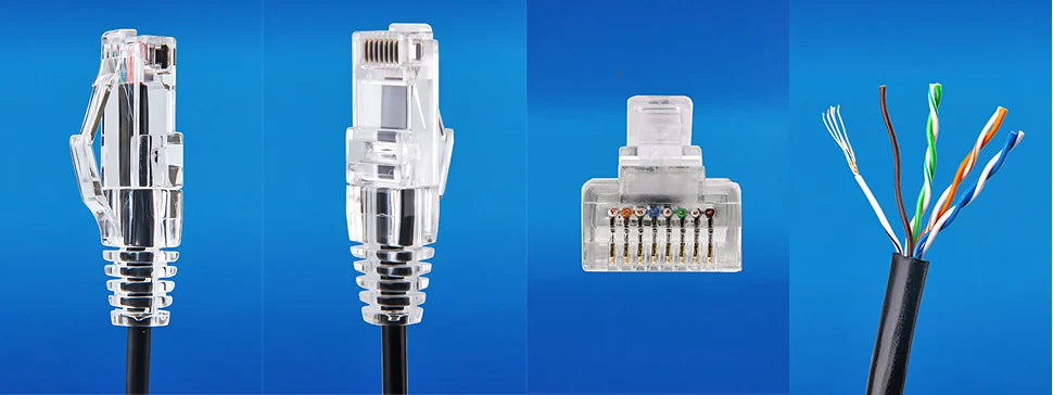 Slim Cat6A Ethernet Patch Cables – 28AWG UTP RJ45 (5-Pack)