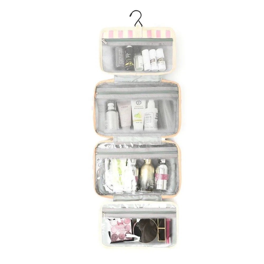 4-Fold Hanging Travel Toiletry Bag with Hook