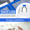 A hand is holding a white painter's tape applicator tool, demonstrating its use for straight line masking.