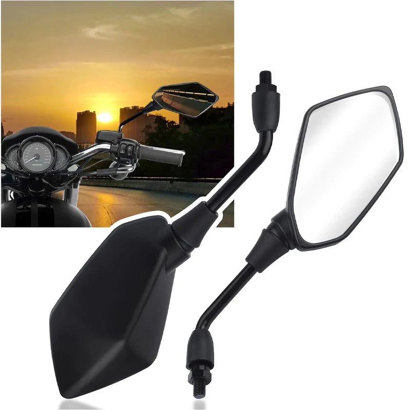Universal Motorcycle Rearview Mirrors with Wide-Angle Lens