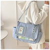 Y2K Transparent Ita Bag with DIY Badge Display Panel