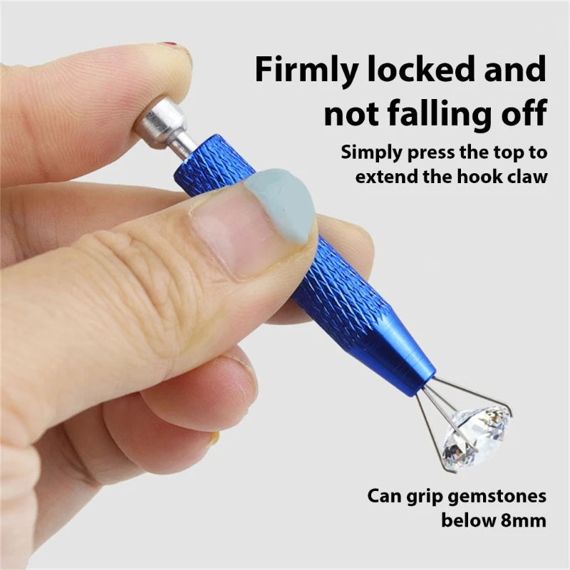 Four-Prong Stainless Steel Jewelry Pick-Up Tool