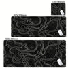 Large Abstract Desk Mat with Stitched Edges