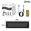 A flexible USB LED matrix panel with a welcome message and accompanying control cable and power adapter.