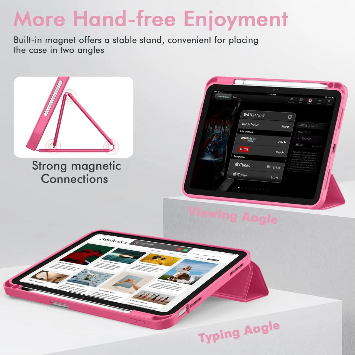 Premium Faux Leather iPad Case with Pencil Holder