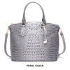 Vintage Croc-Embossed Structured Satchel Handbag