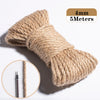 A roll of 4mm jute twine measuring 5 meters, used for crafts and décor.