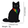 Black embroidered cat dragon iron-on patch featuring a rainbow collar and eyes