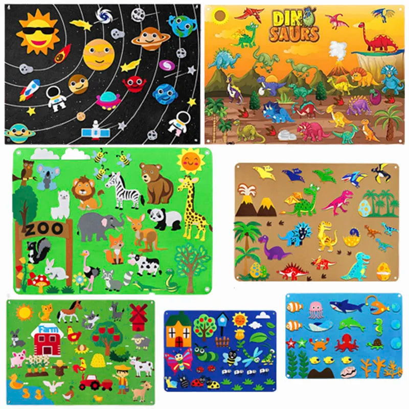 Farmtiere Filz-Story Board Wanddeko