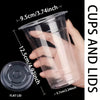 Disposable Plastic Cups with Lids (50-Pack)