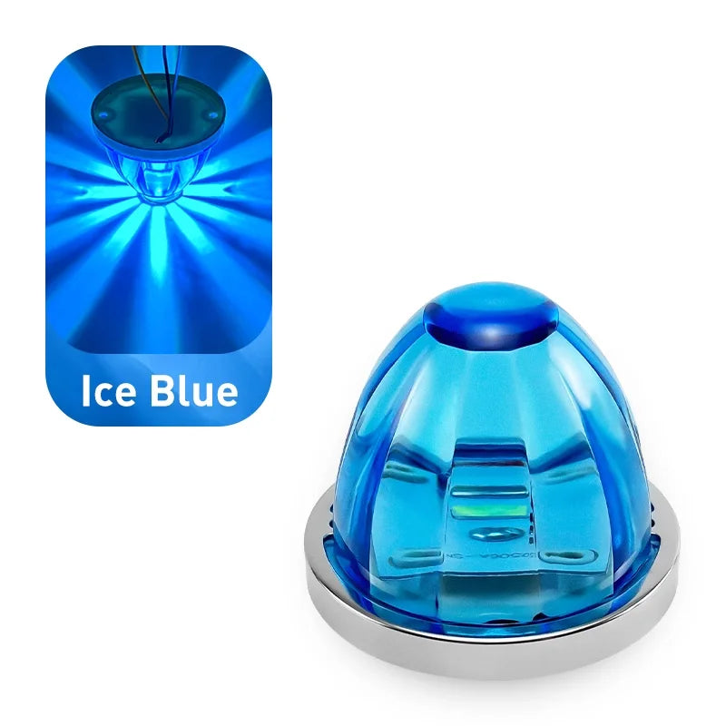 Ice Blue waterproof LED side marker light for truck, trailer, or van