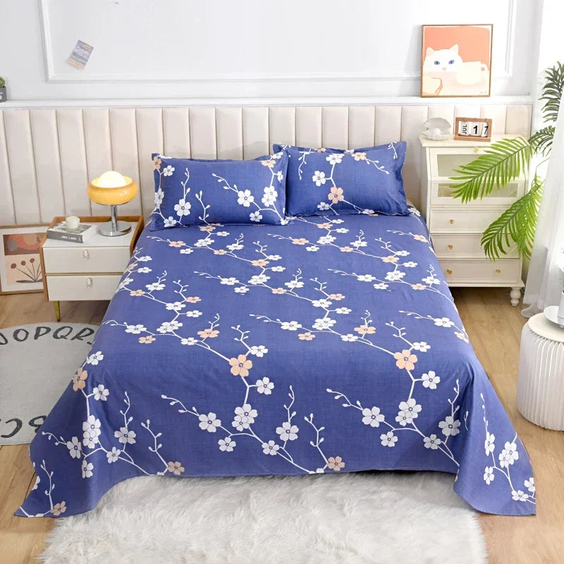 Red Floral Printed Flat Bed Sheet – Soft & Breathable