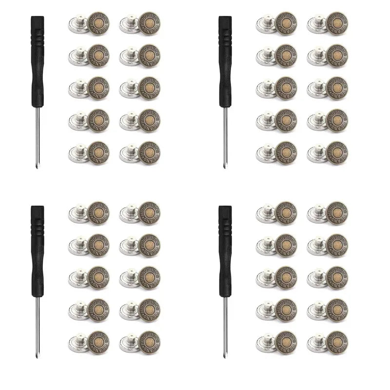 Jeans Button Repair Kit with Tool (17mm)