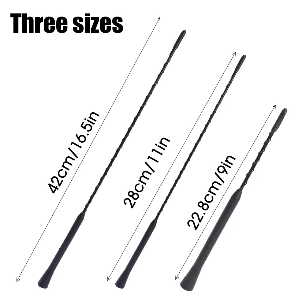 Compact Black Car Radio Antenna with Adapter Screws