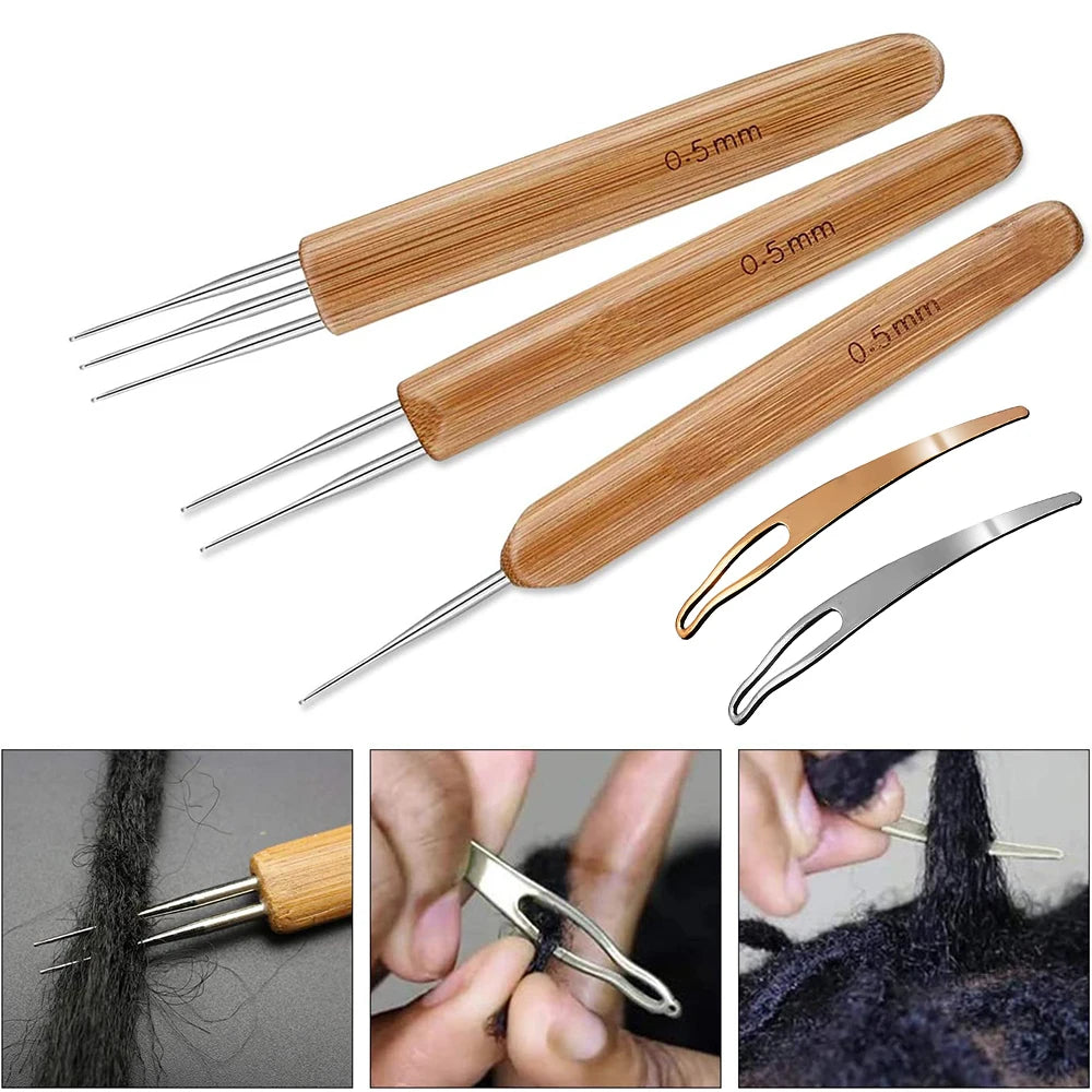 Dreadlock Crochet Hook Tool Kit with Comfort-Grip Handles