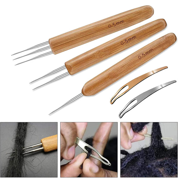 Dreadlock Crochet Hook Tool Kit with Comfort-Grip Handles