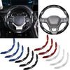 Carbon Fiber Steering Wheel Cover with Non-Slip Leather Grip